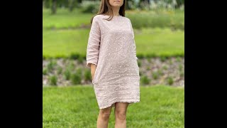 DIY linen tunic dress tutorial  no pattern needed [upl. by Locke]