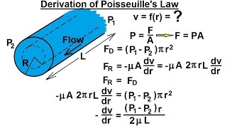 Physics 34 Fluid Dynamics 16 of 24 Derivation of Poisseuilles Law [upl. by Akiria641]