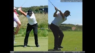 Jon Rahm golf swing  Long Iron faceon amp downtheline July 2017 [upl. by Boles]