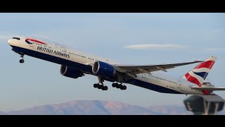 British Airways Boeing 777300ER Takeoff LAX [upl. by Alohs]