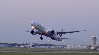 Emirates Boeing 777300ER Beautiful Twilight Departure [upl. by Mikkanen652]