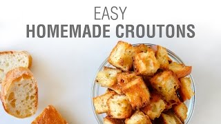 Easy Homemade Croutons Recipe [upl. by Enoj]