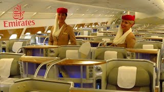 EMIRATES AIRBUS A380 Full Cabin Tour FIRST BUSINESS and ECONOMY Class  Bar Shower [upl. by Anirat]