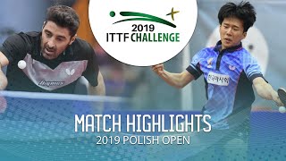 Panagiotis Gionis vs Park ChanHyeok  2019 ITTF Polish Open Highlights 14 [upl. by Bollinger]