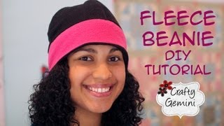 Fleece Beanie Hat DIY Tutorial [upl. by Lolly534]