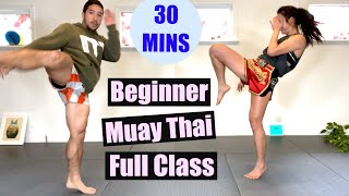 BEGINNER MUAY THAI  Full Class 30 Minutes  No Equipment [upl. by Carvey601]