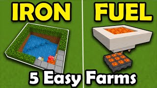 5 EASY farms YOU NEED in 120 Minecraft Bedrock [upl. by Ymme]