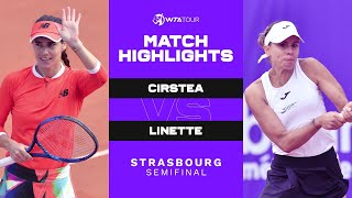 Sorana Cirstea vs Magda Linette  2021 Strasbourg Semifinal  WTA Match Highlights [upl. by Boyt]