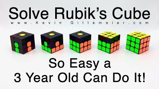 How To Solve Rubiks Cube So Easy A 3 Year Old Can Do It Full Tutorial [upl. by Shrier]