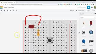 Push Button LED Circuit  Tinkercad Circuits [upl. by Asi171]