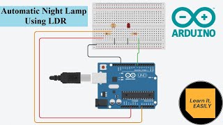 Automatic Night Lamp using LDR  Tinkercad  Beginner Arduino Project 1 [upl. by Rina]