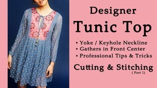 DIY Designer Tunic Top Cutting amp Stitching  Part 1  Latest Tunic Top Design [upl. by Hsak]