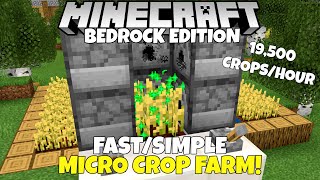 Minecraft Bedrock FAST Micro Crop Farm Tutorial 19500 CropsHour MCPE Xbox Ps4 PC [upl. by Jeniece]