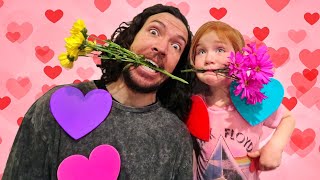 ❤️ VALENTINES DAY CHALLENGE ❤️ Adley and Dad play a surprise GAME SHOW with Hearts Flowers amp Magic [upl. by Novat]