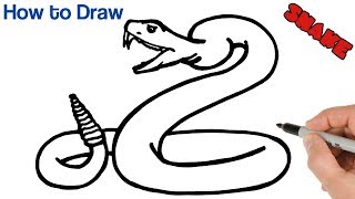 How to Draw a Snake Rattlesnake Easy  Animals Drawings Step by Step [upl. by Brufsky]