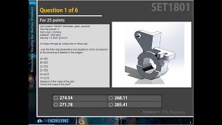 Solidworks Tutorial  CSWP segment 1 practice exam  Set1801 [upl. by Grannias]