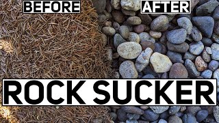 The Fastest and Easiest Way to Clean Landscape Rocks The Mighty Pine Needle Vacuum [upl. by Anaet615]