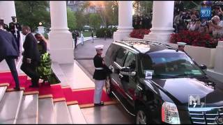 Swaziland King Mswati III and spouse arrive at the White House Diner [upl. by Goeger]