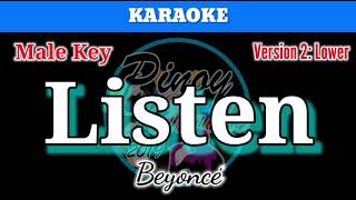 Listen by Beyoncé Karaoke  Male Key  Lower Version [upl. by Whittemore151]