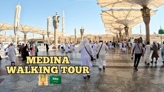 Medina Walking Tour Inside Masjid Al Nabawi and Downtown  Saudi Arabia [upl. by Erbas144]