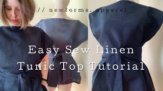 Easy Sew Linen Tunic Top TutorialFor Beginners [upl. by Beeson30]