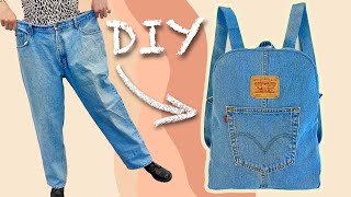 DIY JEANS BACKPACK  RECICLANDO PANTALONES  COMO HACER UNA MOCHILA DESDE CERO [upl. by Oirramed]