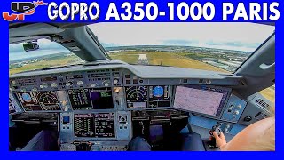 Awesome Cockpit View Airbus A3501000 Full Taxi amp Takeoff from Paris [upl. by Pillihpnhoj302]