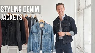 5 Different Styles of Denim Jackets for Men  Jean Jacket Outfit Ideas [upl. by Odey848]