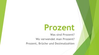 Mathe Prozent einfach und kurz erklärt [upl. by Lyford]