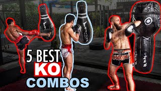 5 Best Muay Thai KO Combinations [upl. by Romaine]