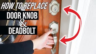 How To Replace And Install Deadbolt And Door Knob Handle Assembly KWIKSET Handleset  EASY DIY [upl. by Mcnutt]