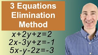 Solving Systems of 3 Equations Elimination [upl. by Adest905]