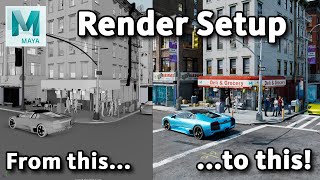 Rendering a complex scene  Part 17 Introduction to Render Setup [upl. by Nickey]