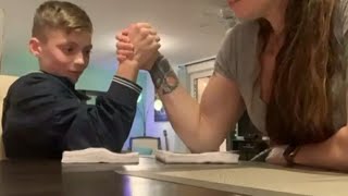 MOM vs SON  Arm Wrestling Part 2 💪 [upl. by Anawal]