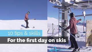 How to Ski  10 Beginner Skills for the First Day Skiing [upl. by Cristin767]