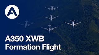 “Family flight” – Five Airbus A350 XWBs together in flight [upl. by Jadda]