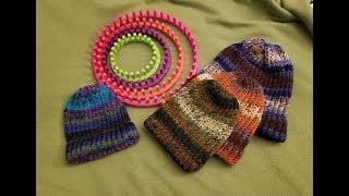 Loom Knitting a Brimmed Hat  Full Tutorial [upl. by Anjali]