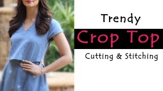 Crop Top Cutting amp Stitching  Trendy Top Sewing Tutorials [upl. by Ellenoj]