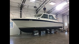 1973 Uniflite 34 sport sedan PickPocket 2 old boat restoration [upl. by Swithbert178]