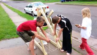 Trebuchet Launching 7th Grade Science Project [upl. by Navert]