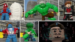 LEGO Marvels Avengers  All Character Transformations and Suit Ups [upl. by Marcela]