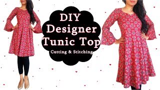 DIY Designer Tunic Top Cutting amp Stitching  Easy Sewing Project for All Age amp Sizes [upl. by Mcneil]