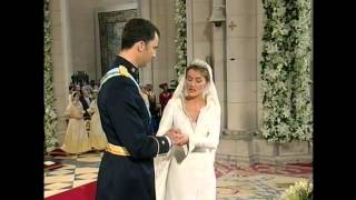 Royal Wedding Madrid 2004 Prince Felipe and Princess Letizia of Spain May 22 La Almudena [upl. by Nimref]