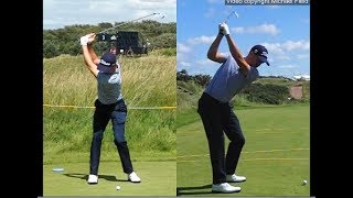 Justin Thomas golf swing  Long Iron faceon amp downtheline July 2017 [upl. by Joel]