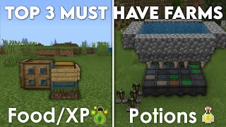 Minecraft Top 3 Early Game Farms for Bedrock Edition [upl. by Nyar]