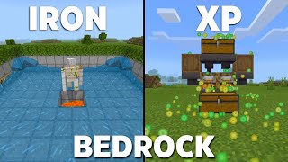 7 EASY Starter Farms For Beginners In Minecraft Bedrock 118 Iron Farm XP Farm [upl. by Eniamej]