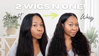 2N1 Straight To Wavy V Part Wig Install  UNice Hair [upl. by Mel]