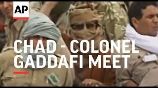 Chad  Colonel Gaddafi meet [upl. by Adialeda]