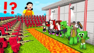 Mikey amp JJ Family Security House vs SQUID GAME in Minecraft  Maizen Challenge [upl. by Suiravad]