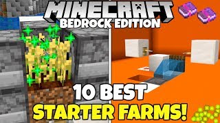 10 Best Early Game Starter Farms You WILL NEED Minecraft Bedrock Edition [upl. by Oiludbo751]